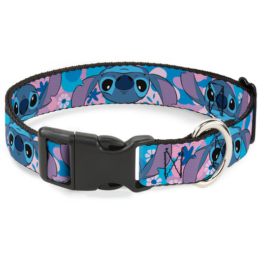 Plastic Clip Collar - Lilo & Stitch Stitch Flip Expressions Close-Up Blues/Pinks Plastic Clip Collars Disney   