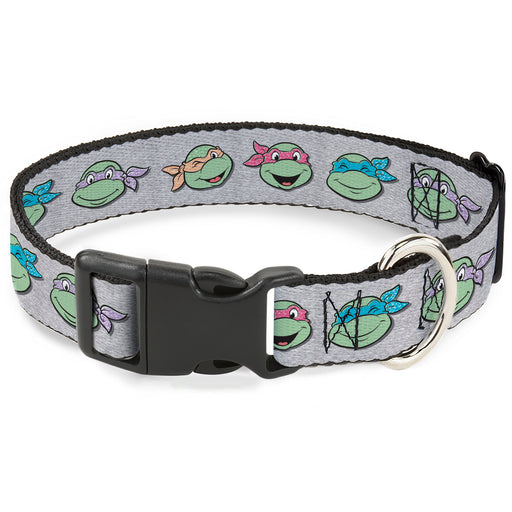 Plastic Clip Collar - Teenage Mutant Ninja Turtles Expressions Gray Plastic Clip Collars Nickelodeon   