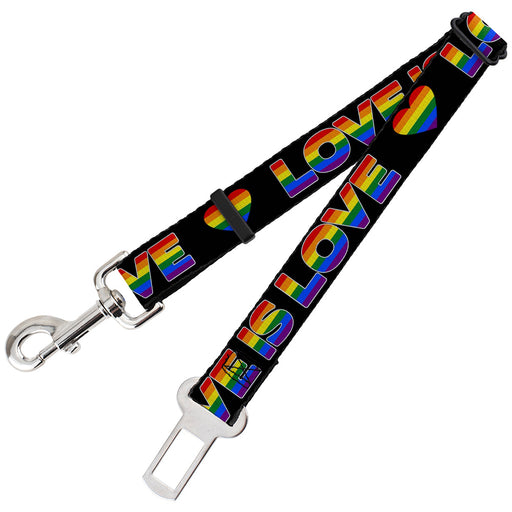 Dog Safety Seatbelt for Cars - LOVE IS LOVE/Heart Black/Rainbow Dog Safety Seatbelts for Cars Buckle-Down   