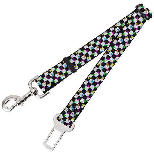Dog Safety Seatbelt for Cars - Mushrooms Scattered Checker Black/White/Multi Neon Dog Safety Seatbelts for Cars Buckle-Down   