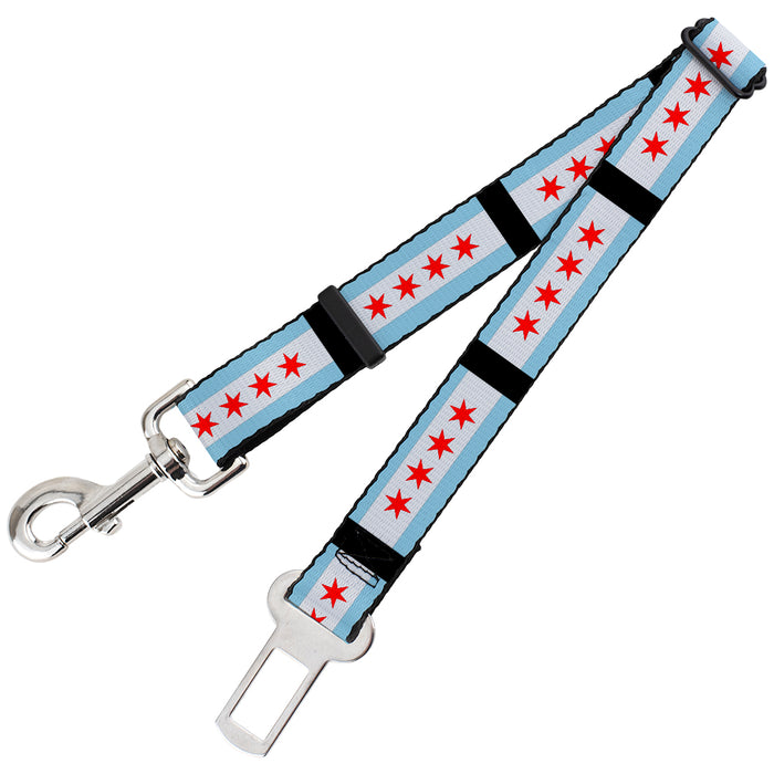 Dog Safety Seatbelt for Cars - Chicago Flags/Black