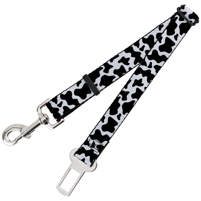 Dog Safety Seatbelt for Cars - Cow Pattern Print White/Black
