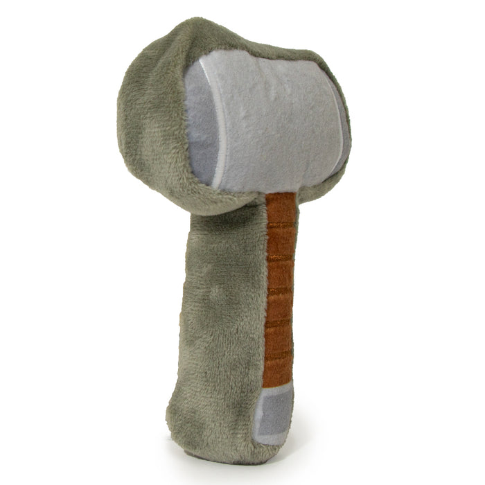 Dog Toy Squeaker Plush - Thor's Hammer Grays Browns Dog Toy Squeaky Plush Marvel Comics   