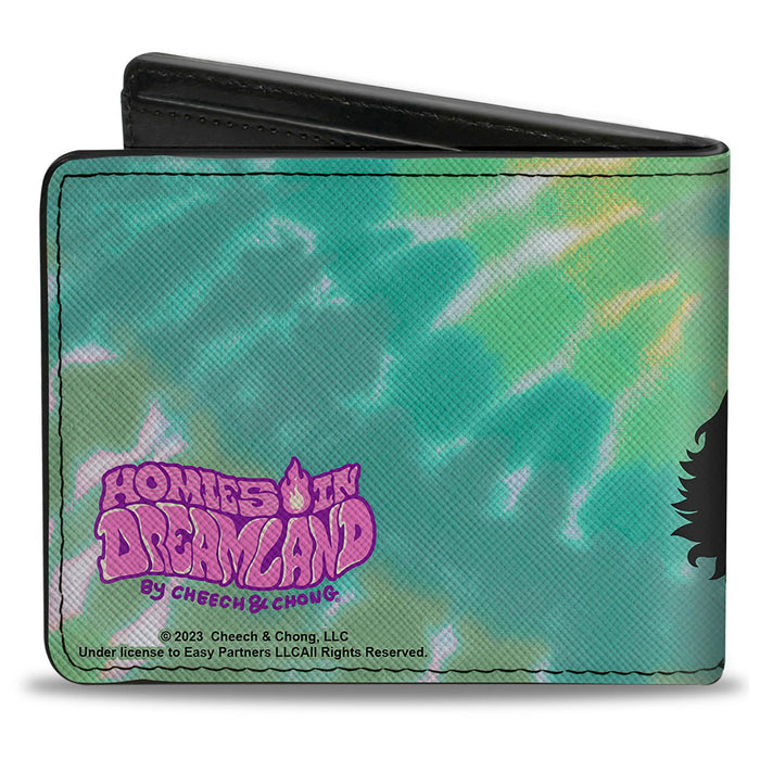 Bi-Fold Wallet - Homies in Dreamland Cheech and Chong Smoking Pose Tie Dye Blues Bi-Fold Wallets Homies in Dreamland by Cheech & Chong   