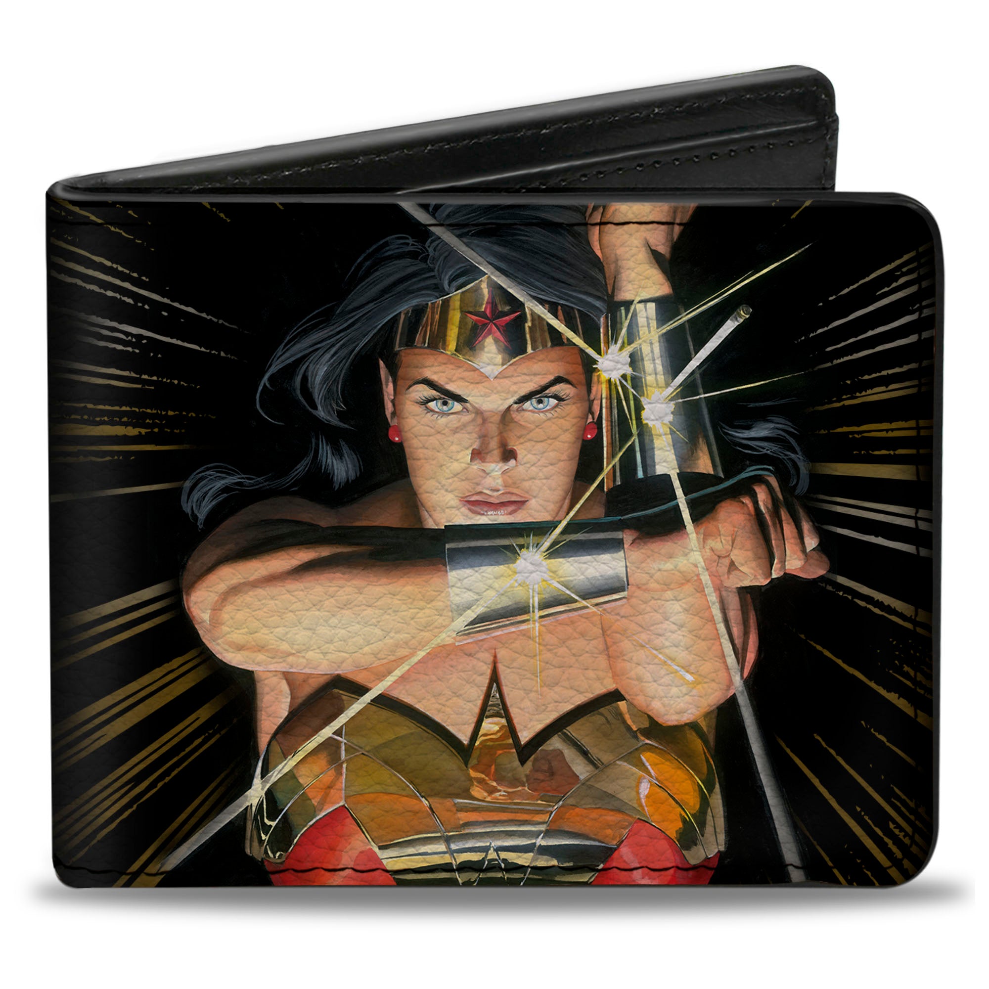 Buckle-Down Wonder Woman Bifold Wallet - Men's Vegan Leather Wallet With Card Slots - View #7