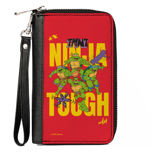 PU Zip Around Wallet Rectangle - Teenage Mutant Ninja Turtles NINJA TOUGH Group Pose Red/Yellow Clutch Zip Around Wallets Nickelodeon   