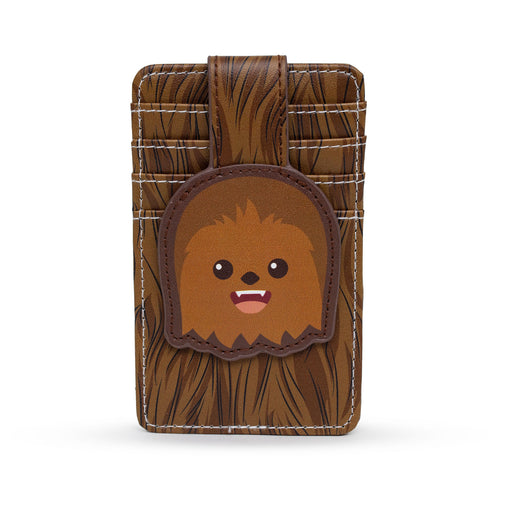 Star Wars Wallet, Character Wallet ID Card Holder, Star Wars Chewbacca Expression Browns, Vegan Leather Mini ID Wallets Star Wars   