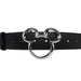 Mickey Ears Outline Silver Cast Buckle - 1.5 Inch Wide Black Vegan Leather Strap Belt Cast Buckle Belts Disney   