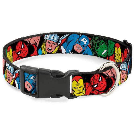 Plastic Clip Collar - 5-Marvel Characters Black Plastic Clip Collars Marvel Comics   