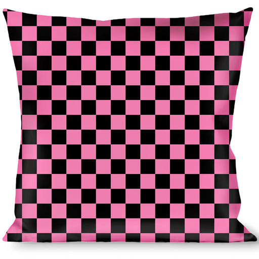Buckle-Down Throw Pillow - Checker Black/Pink Throw Pillows Buckle-Down   