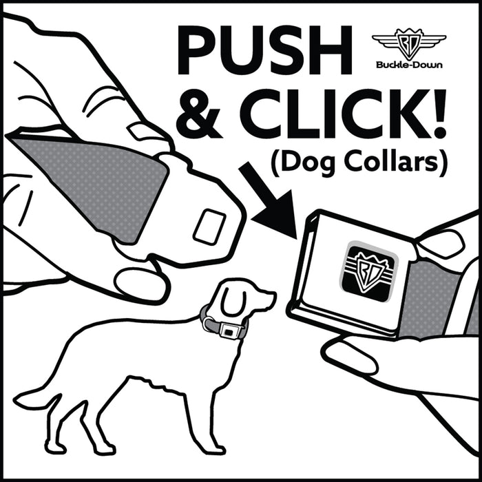 Dog Bone Seatbelt Buckle Collar - Vintage US Flag Stretch Seatbelt Buckle Collars Buckle-Down   