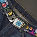 ADVENTURE TIME Title Logo Full Color Blue Seatbelt Belt - Adventure Time Finn and Jake Icons and Quotes Navy/Multi Color Webbing Seatbelt Belts Cartoon Network   