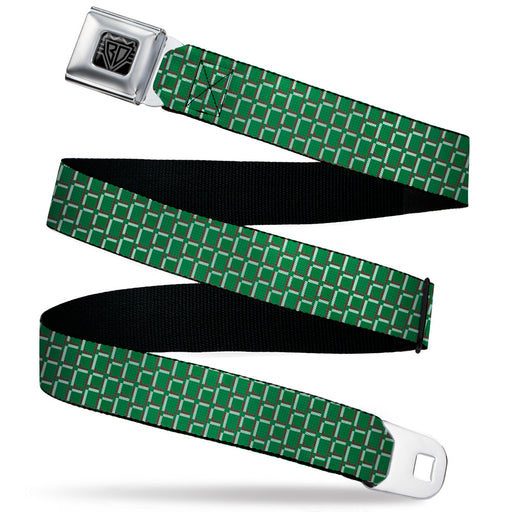 BD Wings Logo CLOSE-UP Black/Silver Seatbelt Belt - 8-Bit Pixel CLOSE-UP2 Green/White/Brown Webbing Seatbelt Belts Buckle-Down   
