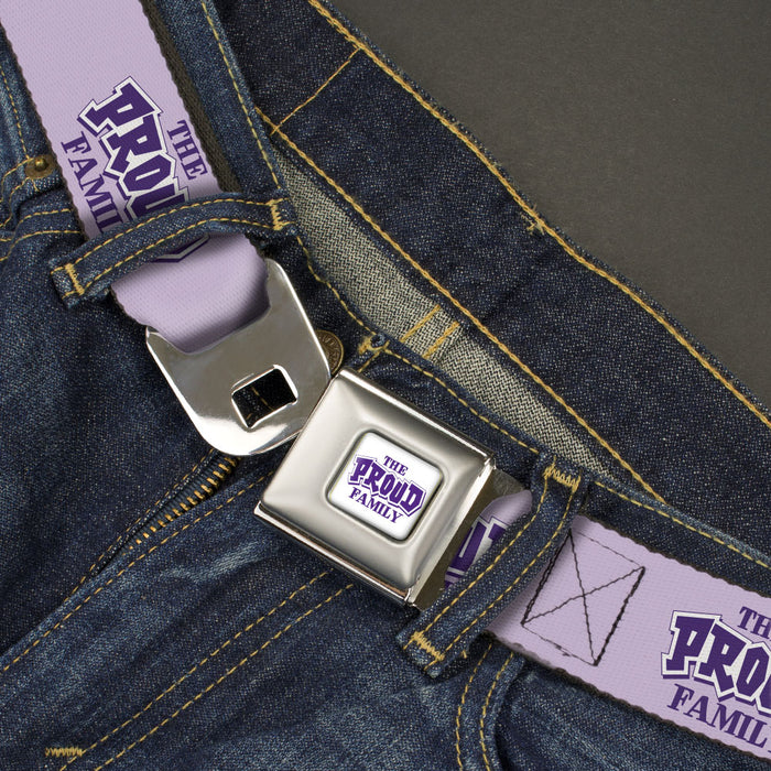THE PROUD FAMILY Title Logo Full Color White/Purple Seatbelt Belt - THE PROUD FAMILY Title Logo Purples Webbing Seatbelt Belts Disney   