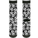 Sock Pair - Polyester - Scattered Panda Bear Cartoon2 Black/White - CREW Socks Buckle-Down   