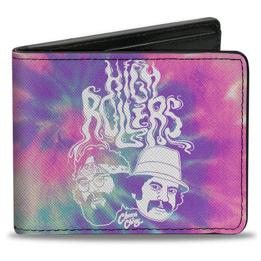 Bi-Fold Wallet - CHEECH & CHONG HIGH ROLLERS Smoke Pose Tie Dye Purples/White Bi-Fold Wallets Cheech & Chong   