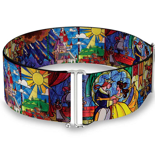 Cinch Waist Belt - Beauty & the Beast Stained Glass Scenes Womens Cinch Waist Belts Disney   