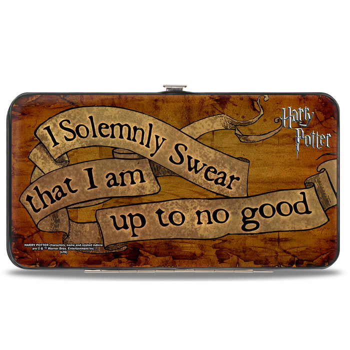 Hinged Wallet - Harry Potter I SOLEMNLY SWEAR THAT I AM UP TO NO GOOD Banner Tan Black Hinged Wallets The Wizarding World of Harry Potter   