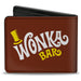 Bi-Fold Wallet - Willy Wonka and the Chocolate Factory WONKA BAR Wrapper Logo Brown Yellow White Bi-Fold Wallets Warner Bros. Movies   