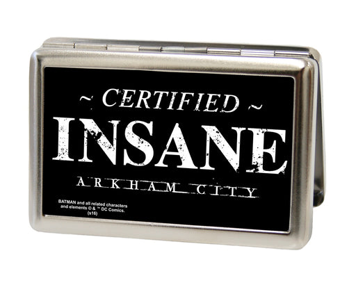 Business Card Holder - LARGE - CERTIFIED INSANE-ARKHAM CITY FCG Black White Metal ID Cases DC Comics   
