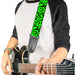 Guitar Strap - Question Mark Scattered Lime Green Black Guitar Straps DC Comics   