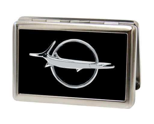 Business Card Holder - LARGE - Barracuda Emblem FCG Black Silver Metal ID Cases Dodge   