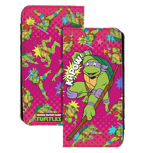 Canvas Snap Wallet - KAPOW! Donatello Action Pose Scattered Turtle Action Poses Halftone Pinks Canvas Snap Wallets Nickelodeon   