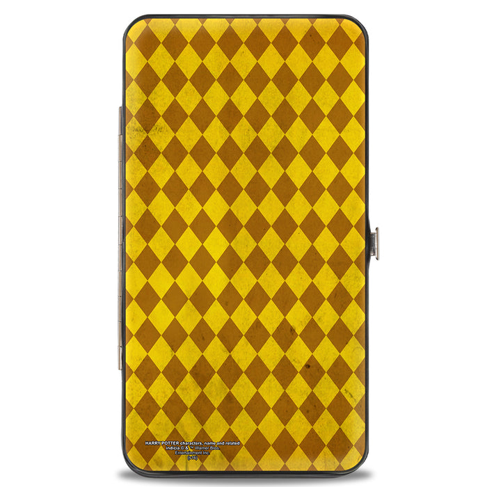 Hinged Wallet - HUFFLEPUFF Crest Stripes Diamonds Gold Browns Hinged Wallets The Wizarding World of Harry Potter   