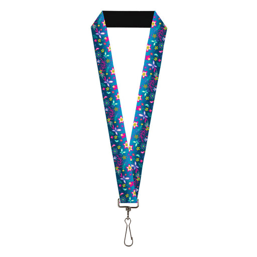 Lanyard - 1.0" - Encanto Butterfly and Flower Collage Blues Lanyards Disney   