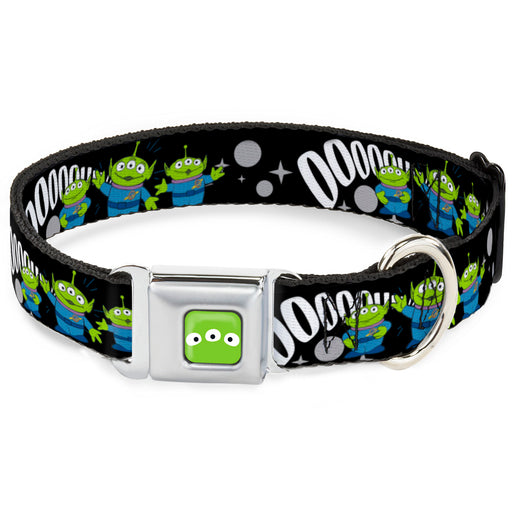 Toy Story Alien Eyes Full Color Green/Black/White Seatbelt Buckle Collar - Toy Story 3-Aliens OOOOOHHH Black/White/Gray Seatbelt Buckle Collars Disney   