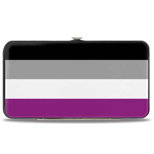 Hinged Wallet - Flag Asexual Black Gray White Purple Hinged Wallets Buckle-Down   