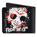 Bi-Fold Wallet - FRIDAY THE 13th Jason Mask 5 Splatter Black White Red Bi-Fold Wallets Warner Bros. Horror Movies   