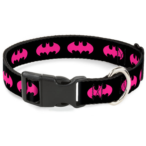 Plastic Clip Collar - Batman Signal Black/Fuchsia Plastic Clip Collars DC Comics   
