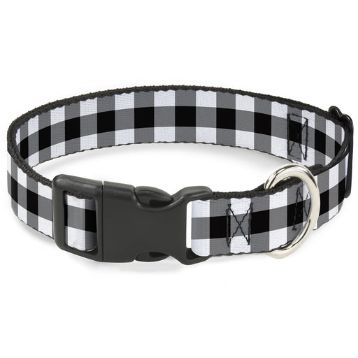 Plastic Clip Collar - Buffalo Plaid Black/White Plastic Clip Collars Buckle-Down   
