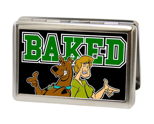 Business Card Holder - LARGE - Scooby & Shaggy BAKED FCG Black Green Metal ID Cases Scooby Doo   