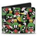 Bi-Fold Wallet - Marvin the Martian Poses Scattered Black Bi-Fold Wallets Looney Tunes   