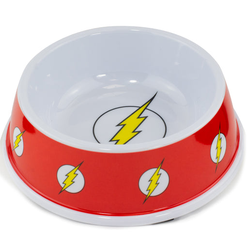 Single Melamine Pet Bowl - 7.5 (16oz) - Flash Icon + Icon Red White Yellow Pet Bowls DC Comics   