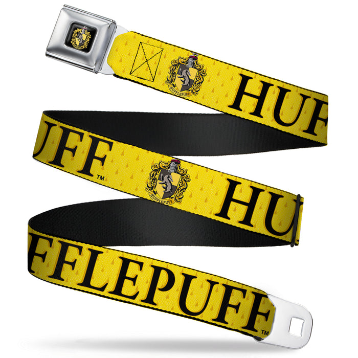 Hufflepuff Crest Full Color Seatbelt Belt - Harry Potter HUFFLEPUFF & Crest Yellow/Black Webbing Seatbelt Belts The Wizarding World of Harry Potter REGULAR - 1.5" WIDE - 24-38" LONG  