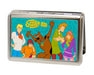Business Card Holder - LARGE - SCOOBY-DOO Group Pose "?" FCG Turquoise Metal ID Cases Scooby Doo   