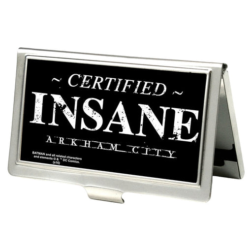 Business Card Holder - SMALL - CERTIFIED INSANE-ARKHAM CITY FCG Black White Business Card Holders DC Comics   