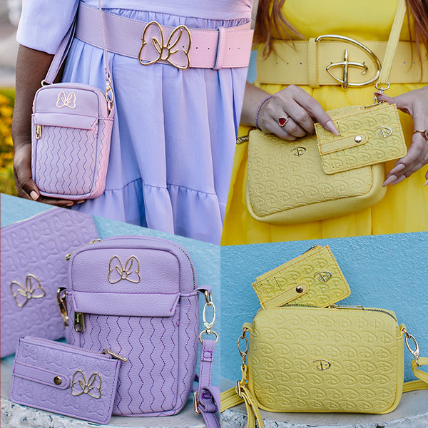 NEW DISNEY SIGNATURE BELT AND BAG COLLECTIONS IN LILAC & YELLOW