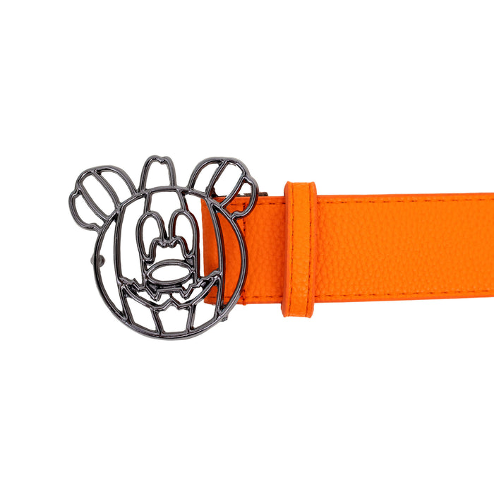 Disney Mickey Mouse Jack-O-Lantern Outline Gun Metal Cast Buckle - Orange PU Strap Belt Cast Buckle Belts Disney   