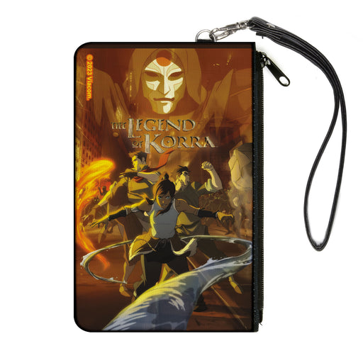 Canvas Zipper Wallet - LARGE - THE LEGEND OF KORRA Group Action Pose and Amon Face Orange Canvas Zipper Wallets Nickelodeon   