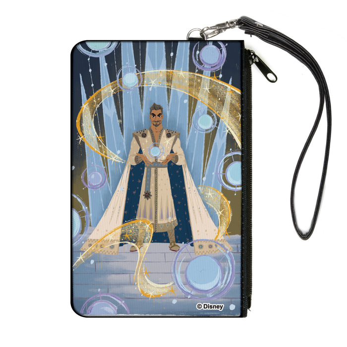 Canvas Zipper Wallet - LARGE - Wish King Magnifico Orb and Swirl Pose Blues/Yellows Canvas Zipper Wallets Disney   