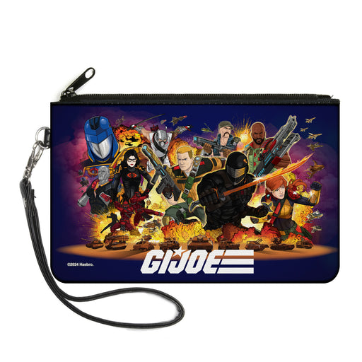 Canvas Zipper Wallet - LARGE - GI Joe Universe Agents Explosion Group Pose and Logo Blue Canvas Zipper Wallets Hasbro