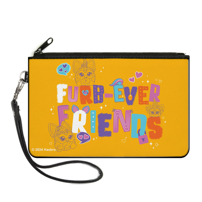 Canvas Zipper Wallet - LARGE - FURBY Title Logo Fur Print Multi Color/Purple/White Canvas Zipper Wallets Hasbro   