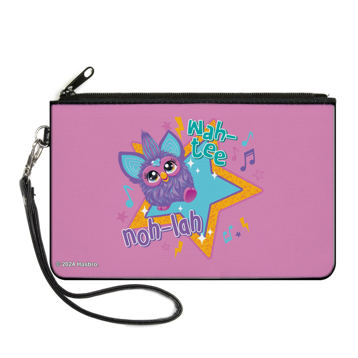 Canvas Zipper Wallet - LARGE - Furby Purple and Orange Furby BESTIES Pose Teal Canvas Zipper Wallets Hasbro   