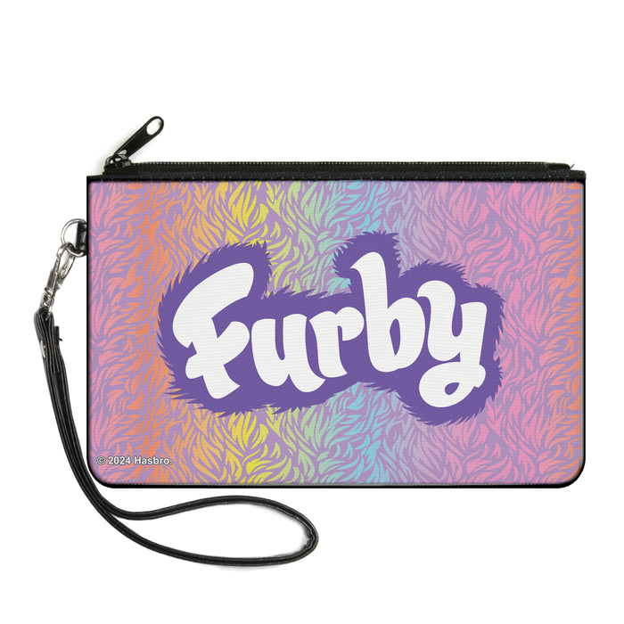 Canvas Zipper Wallet - LARGE - Furby FURB-EVER FRIENDS Group Pose Orange/Multi Color Canvas Zipper Wallets Hasbro   