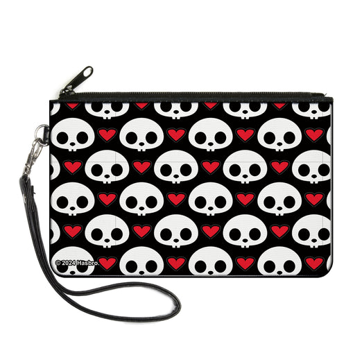 Canvas Zipper Wallet - LARGE - Skelanimals Pen the Penguin LOVE THE DEAD Pose Red/Black/White Canvas Zipper Wallets Hasbro   