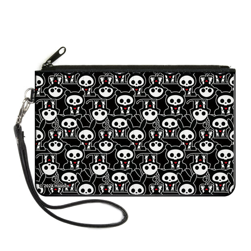 Canvas Zipper Wallet - LARGE - Skelanimals Face Logo Diamond Plaid Black/Red/White Canvas Zipper Wallets Hasbro   